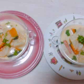 トロトロカブの豆乳味噌スープ